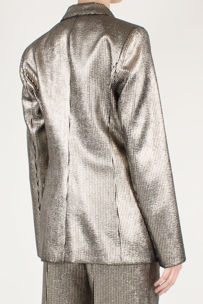 Blazer in Velluto a Coste Metallizzato