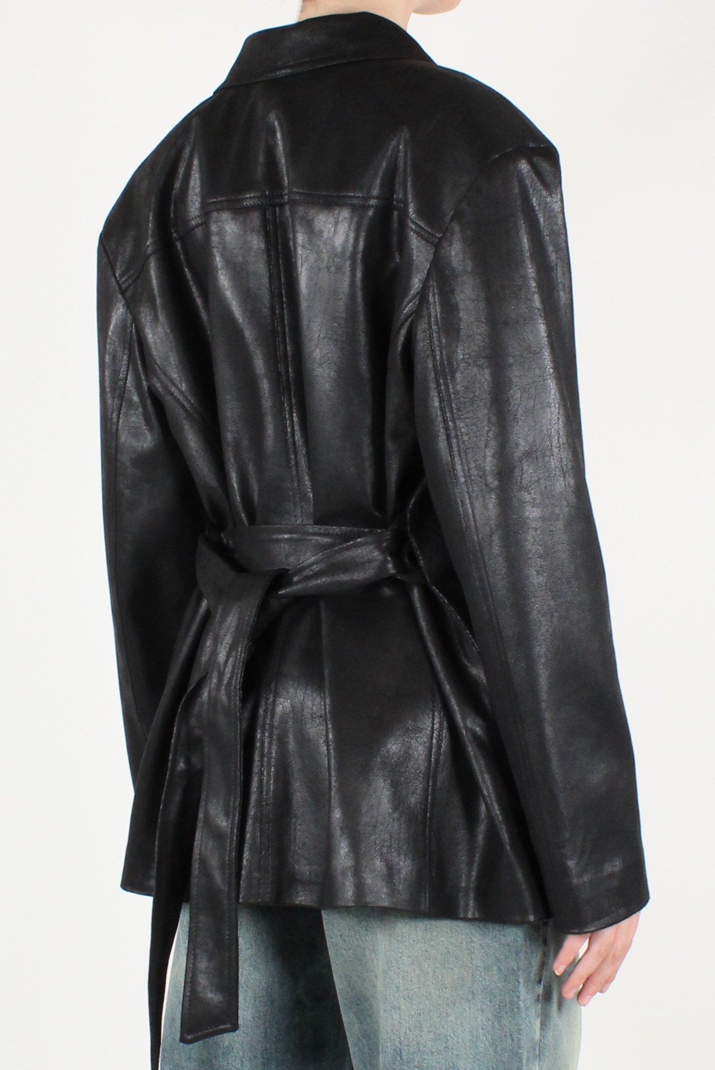 Blazer in Ecopelle con Cintura