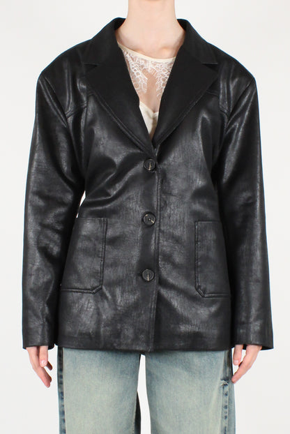 Blazer in Ecopelle con Cintura