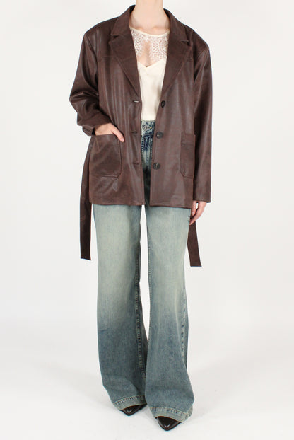 Blazer in Ecopelle con Cintura