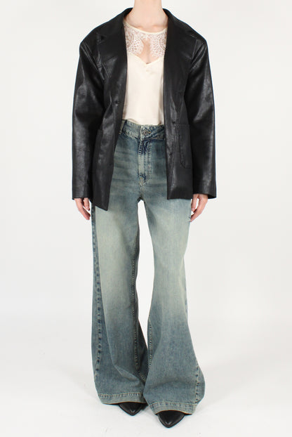 Blazer in Ecopelle con Cintura