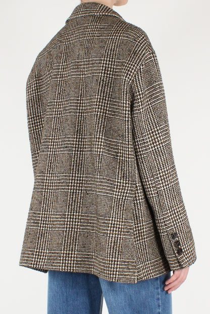 Blazer Monopetto Over Fantasia Pied de Poule