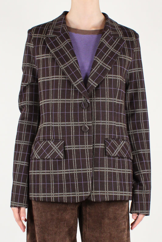 Blazer Monopetto Fantasia a Quadri