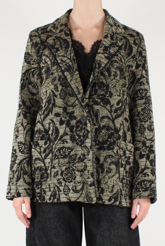 Blazer Fantasia Floreale con Lurex