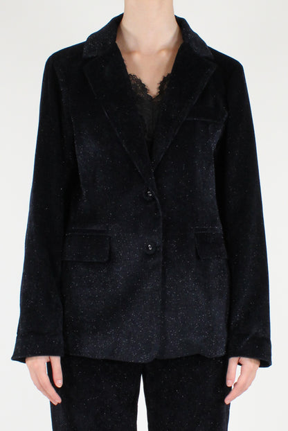Blazer in Velluto a Coste con Lurex
