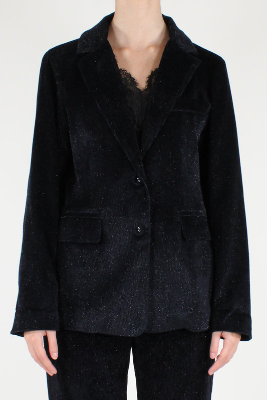 Blazer in Velluto a Coste con Lurex