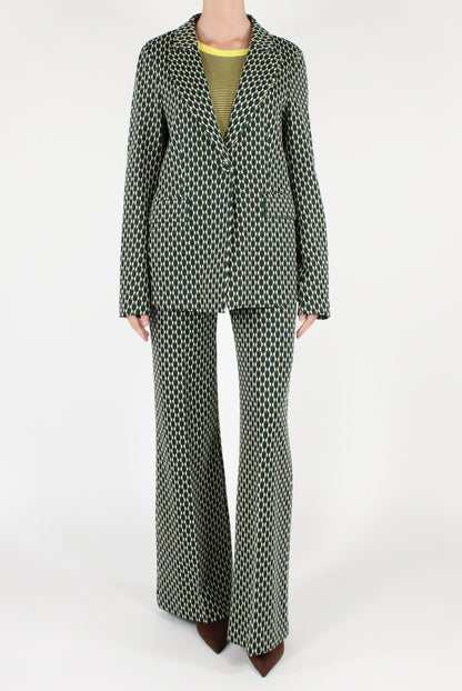 Blazer Monopetto a Fantasia Geometrica