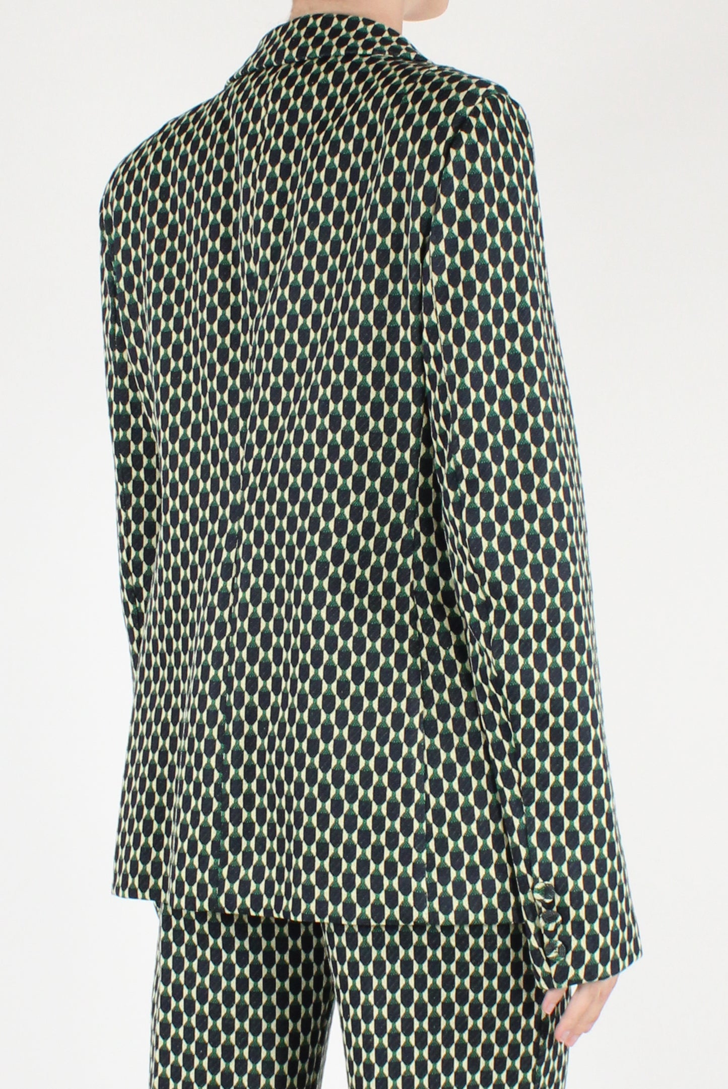 Blazer Monopetto a Fantasia Geometrica
