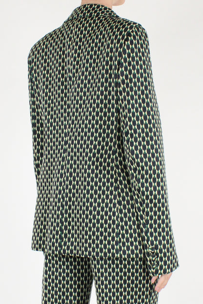 Blazer Monopetto a Fantasia Geometrica