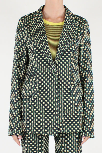 Blazer Monopetto a Fantasia Geometrica