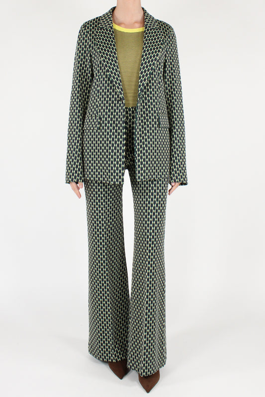 Blazer Monopetto a Fantasia Geometrica