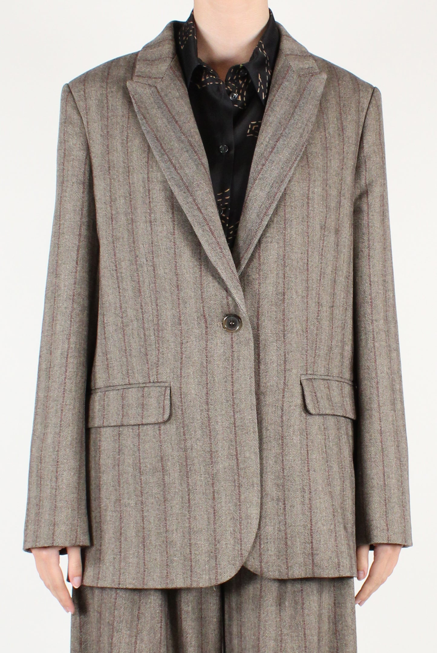 Blazer Monopetto Over Gessato