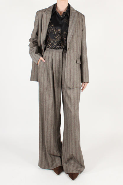 Pantaloni a Palazzo Gessati con Pinces