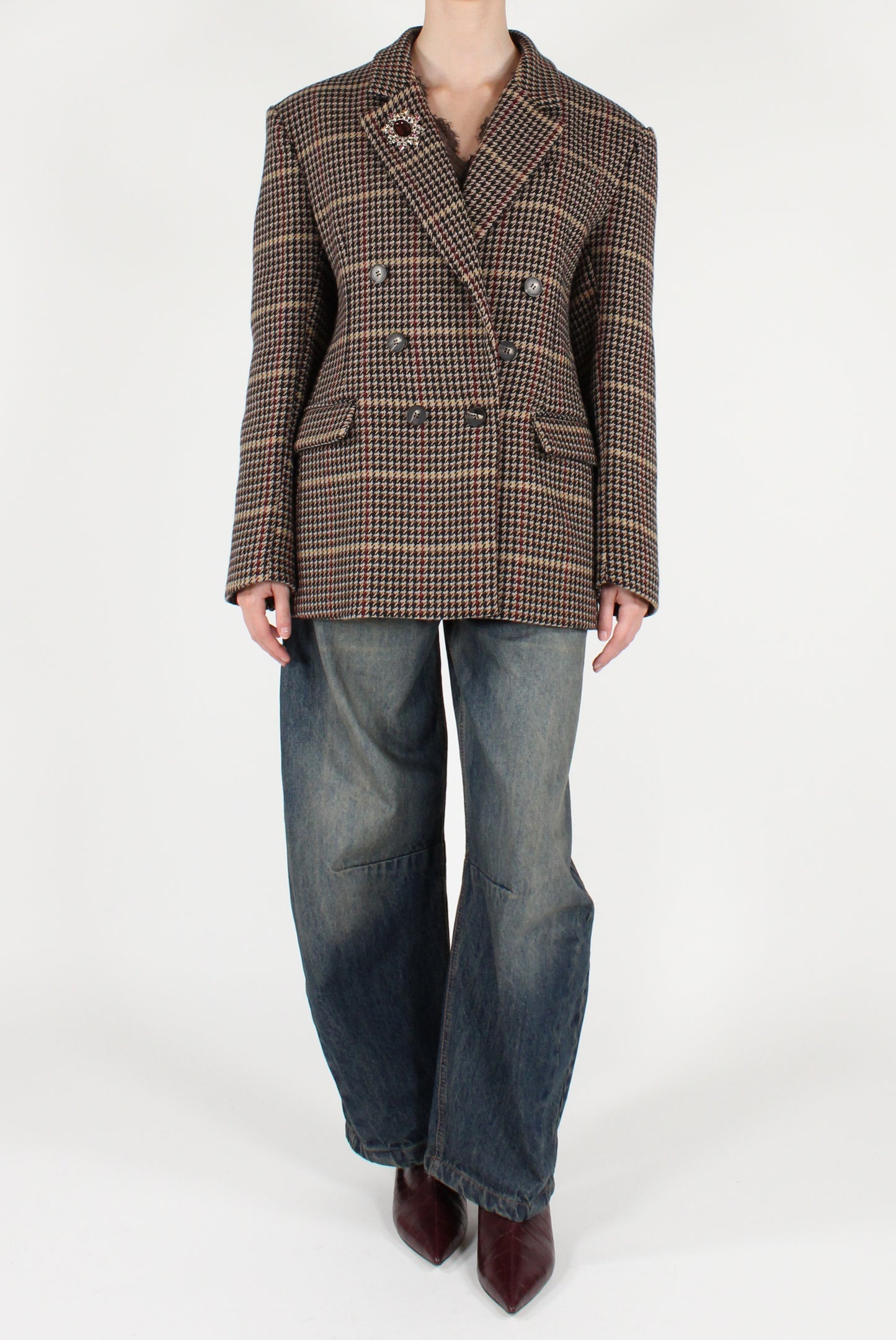 Blazer Doppiopetto Fantasia Pied de Poule