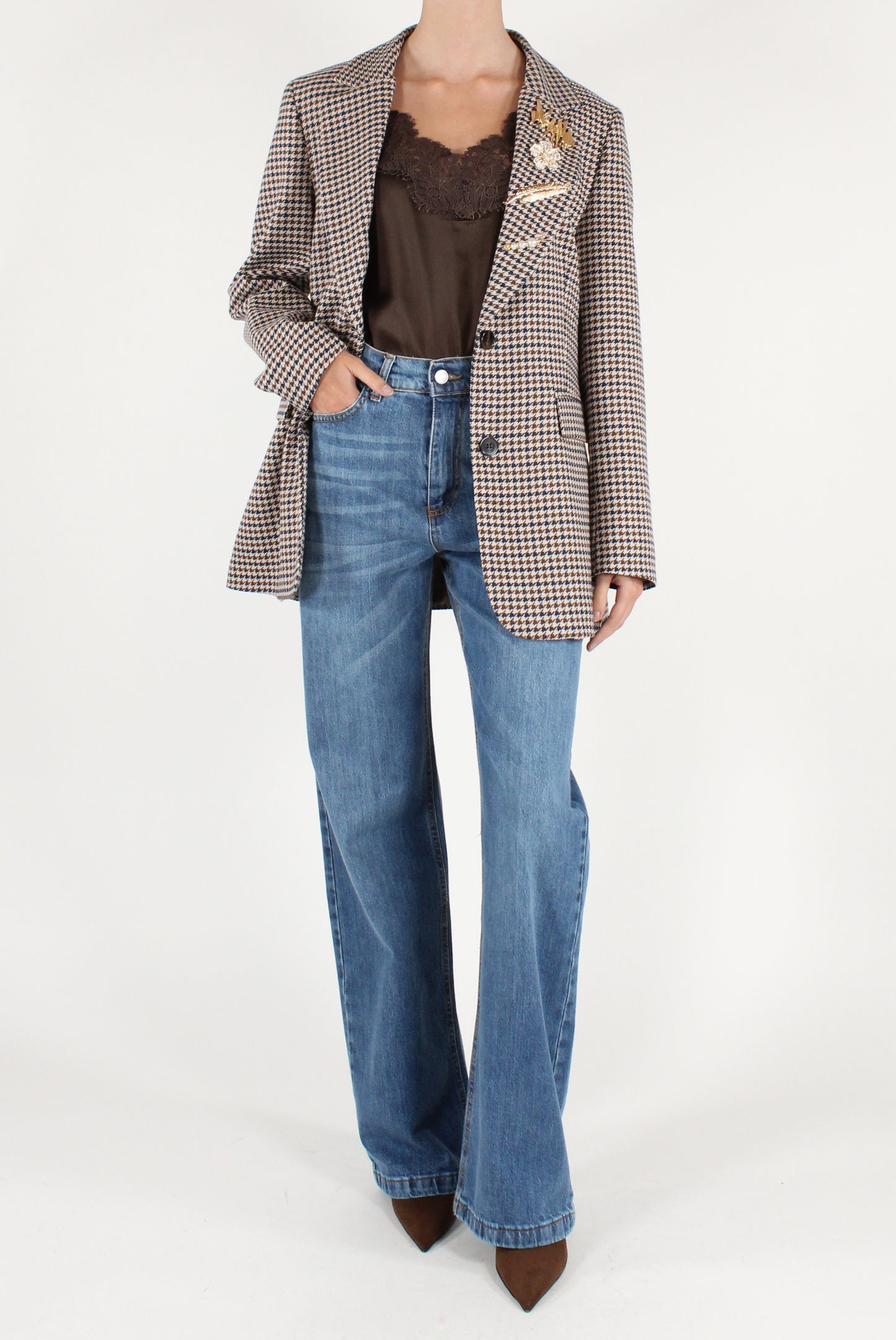Blazer Monopetto Pied de Poule