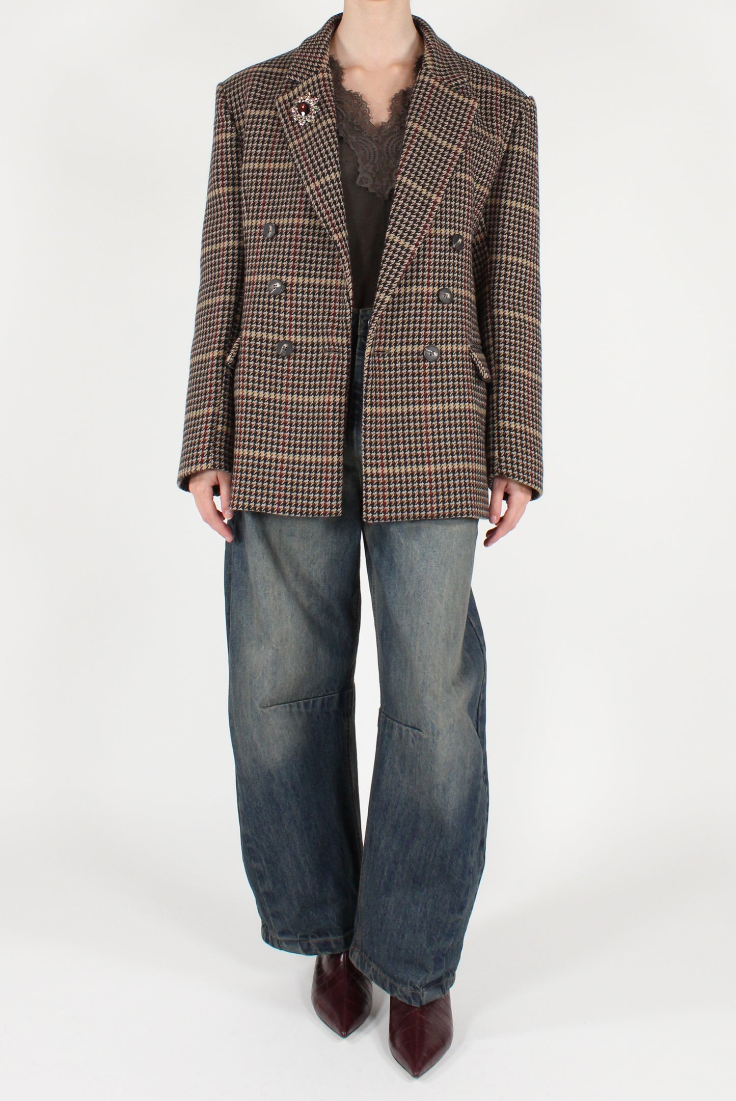 Blazer Doppiopetto Fantasia Pied de Poule