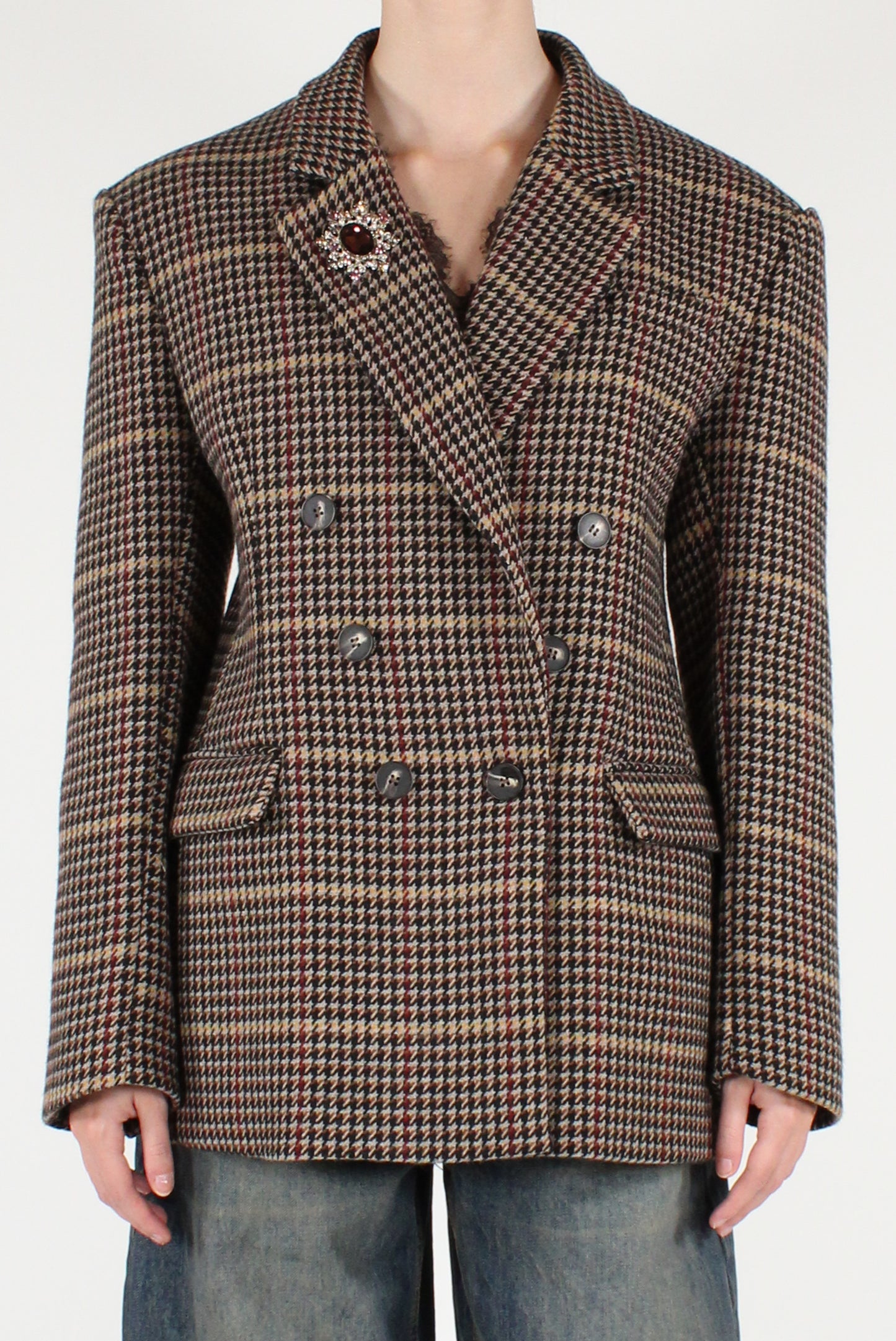 Blazer Doppiopetto Fantasia Pied de Poule