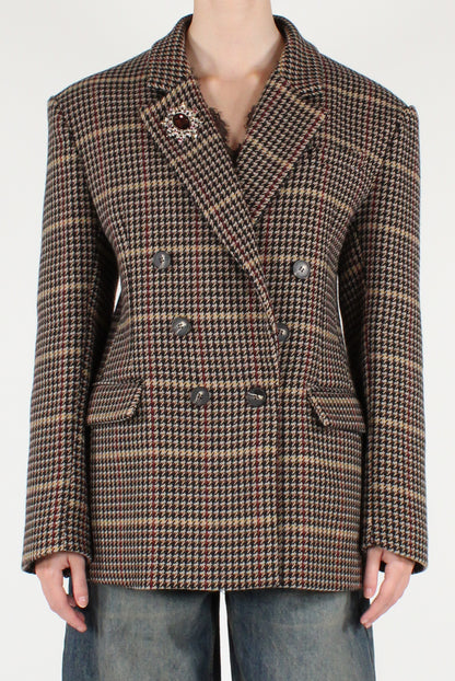 Blazer Doppiopetto Fantasia Pied de Poule