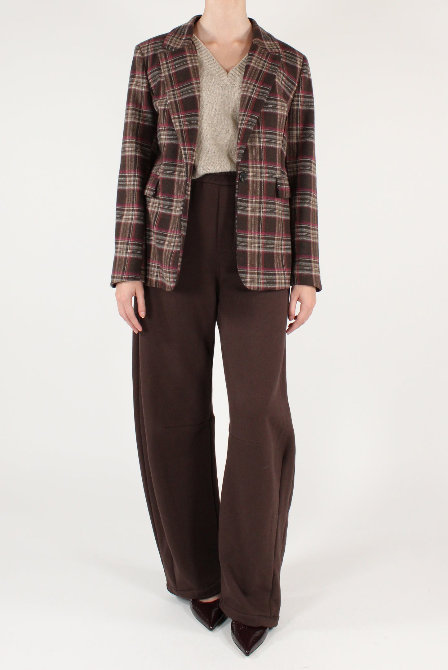 Giacca Monopetto Stampa Tartan