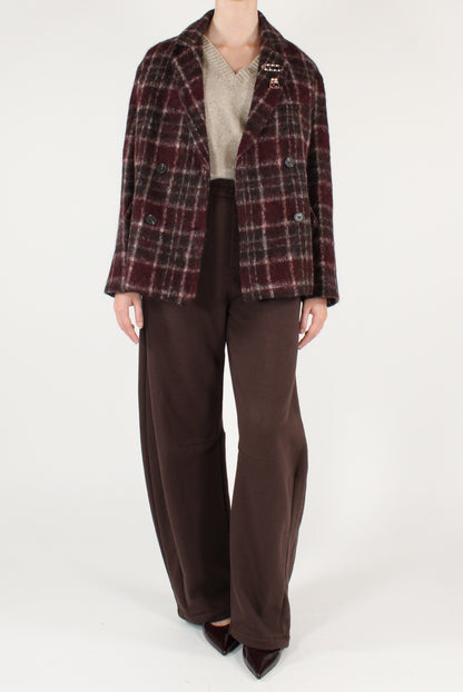 Giacca in Tartan Misto Lana con Spille