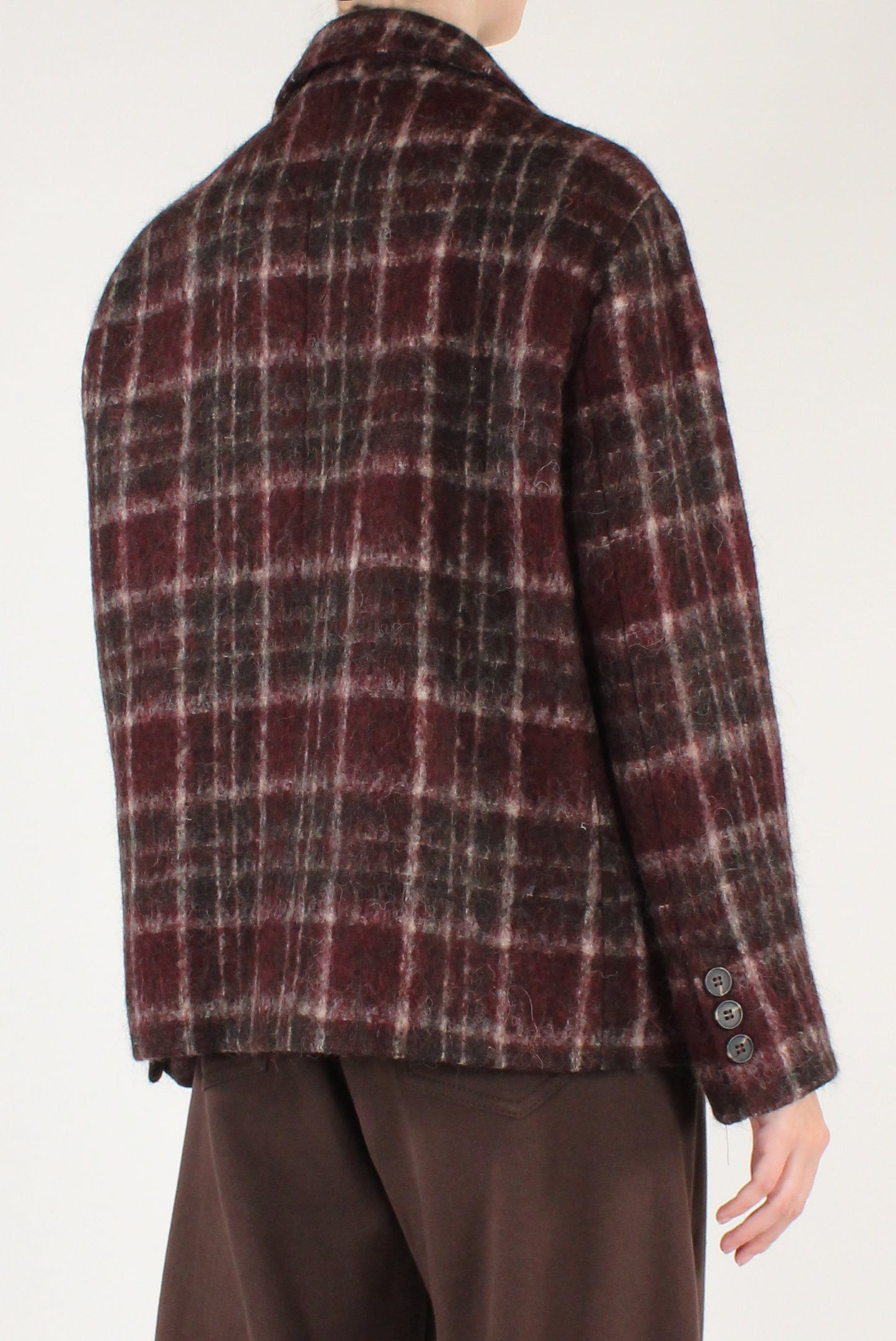 Giacca in Tartan Misto Lana con Spille