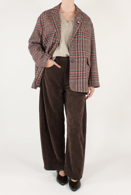 Blazer Over in Tartan Multicolore