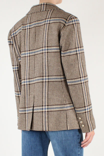 Blazer Fantasia Pied de Poule con Spilla