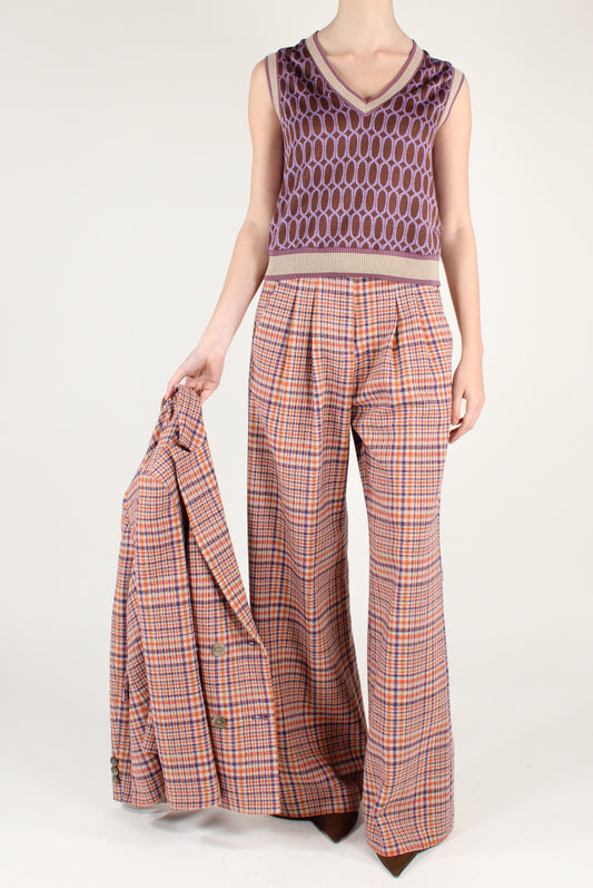 Pantaloni a Palazzo in Tartan