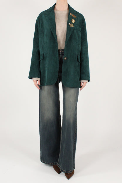 Giacca in Velluto a Coste con Spille