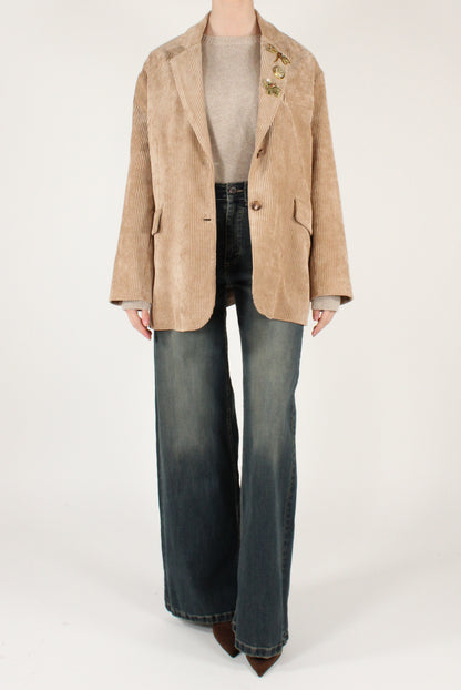 Giacca in Velluto a Coste con Spille