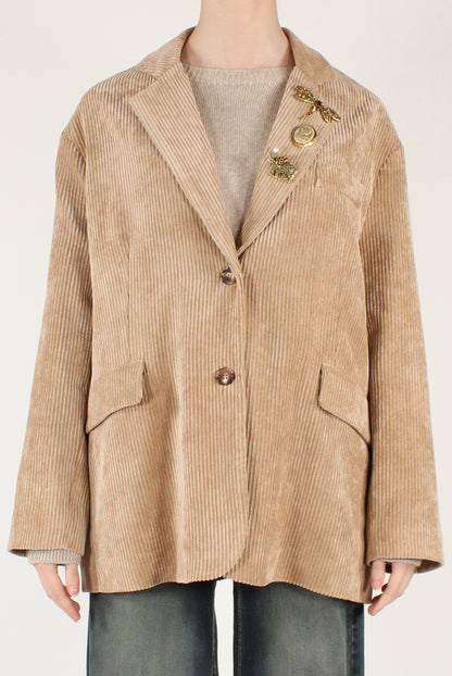 Giacca in Velluto a Coste con Spille