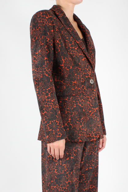 Floral Print Corduroy Blazer