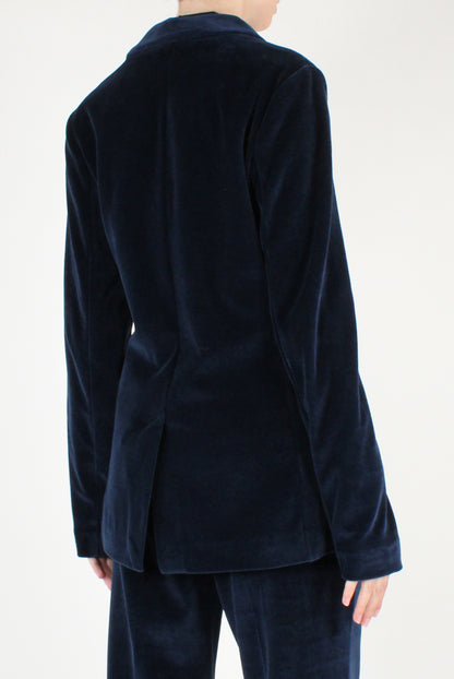 Blazer Doppiopetto in Velluto Liscio