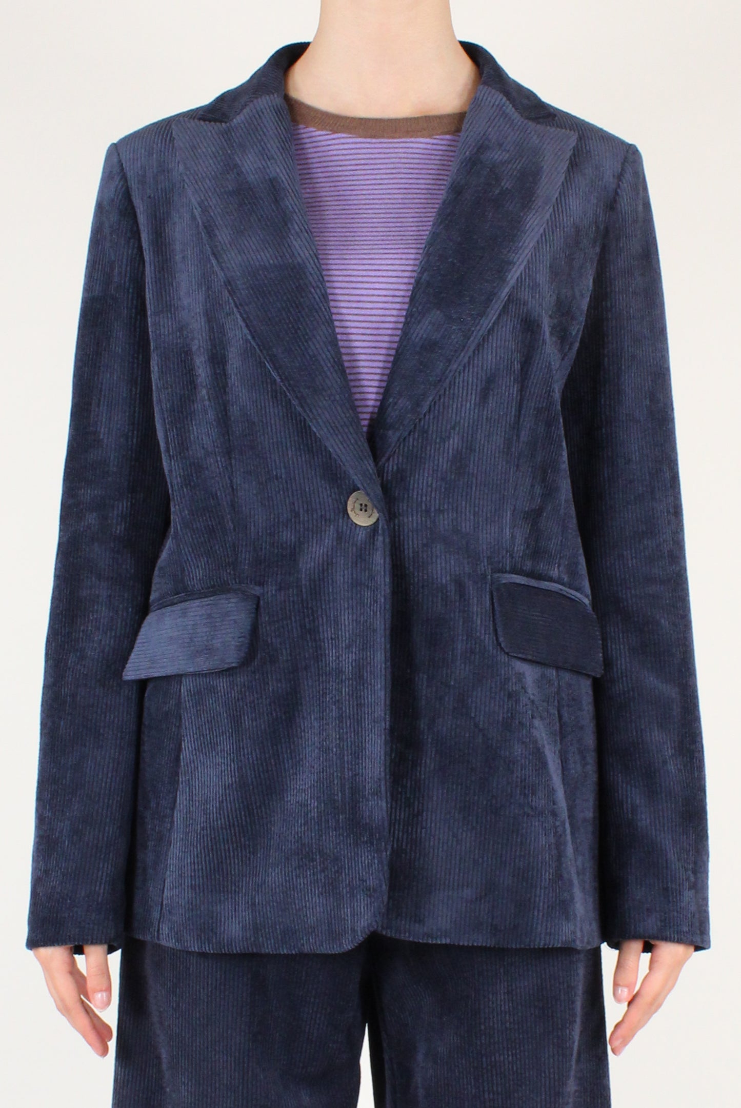 Single-Breasted Corduroy Blazer