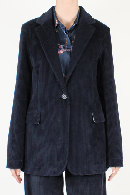 Blazer Monopetto in Velluto a Costa Larga