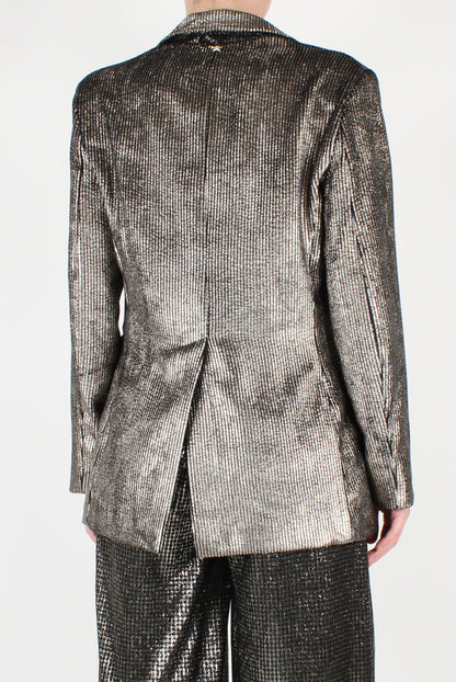 Single Breasted Metallic Corduroy Blazer