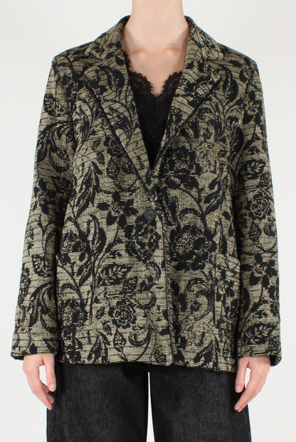 Blazer Fantasia Floreale con Lurex