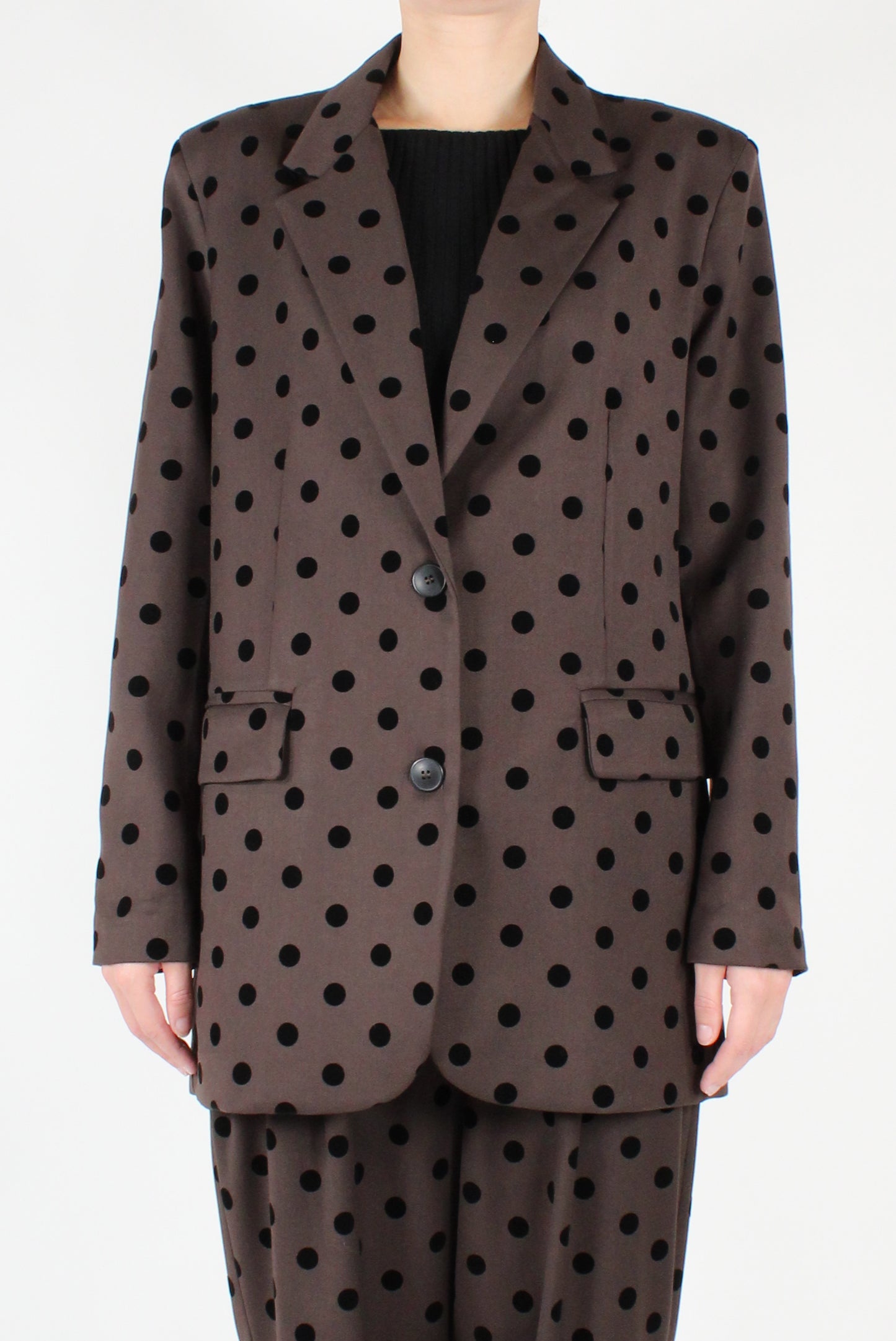 Single Breasted Polka Dot Oversized Blazer