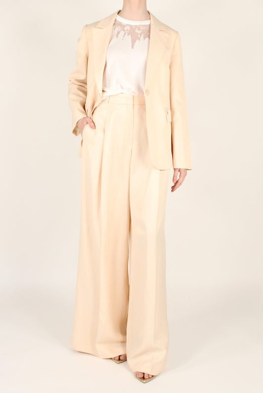 Blazer Monopetto in Misto Lino e Viscosa