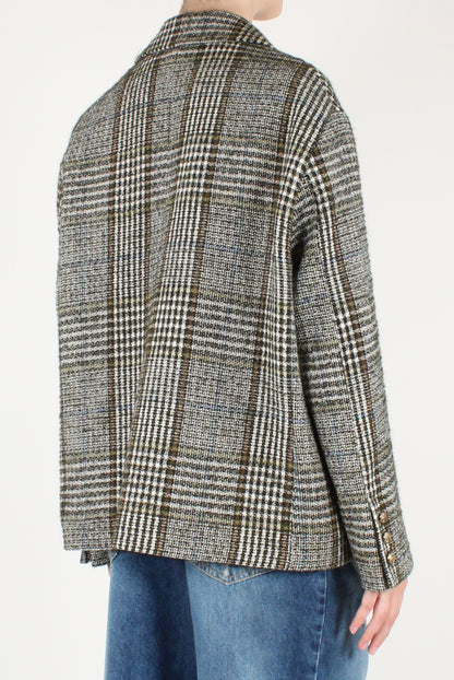 Giacca Doppiopetto in Tartan con Spille