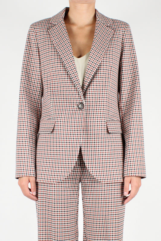 Single Breasted Checkered Blazer