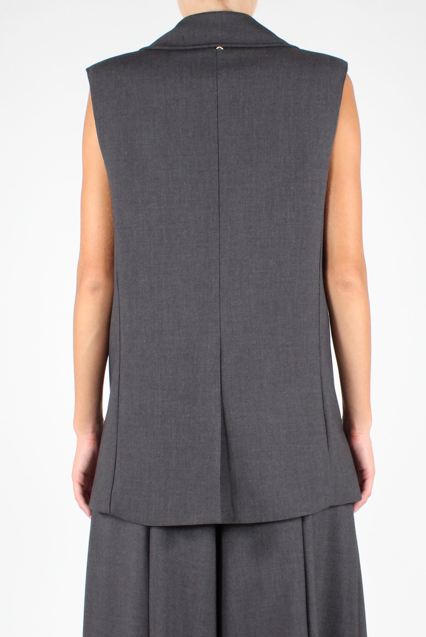 Single Button Sleeveless Blazer