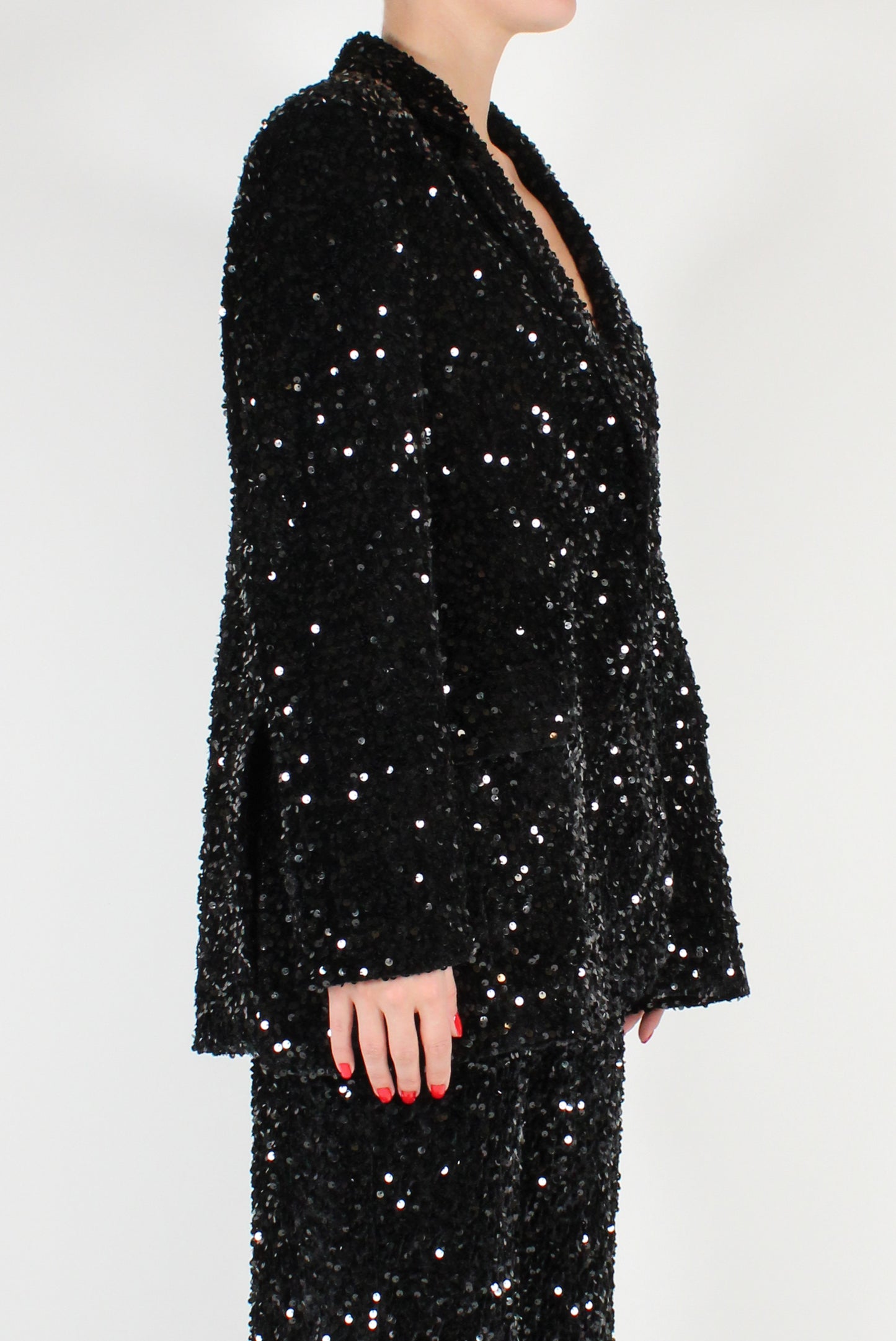 Oversized Blazer in Velvet with Sequins