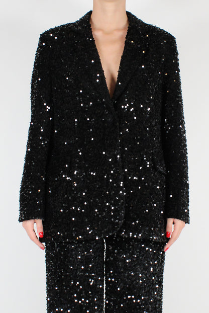 Oversized Blazer in Velvet with Sequins