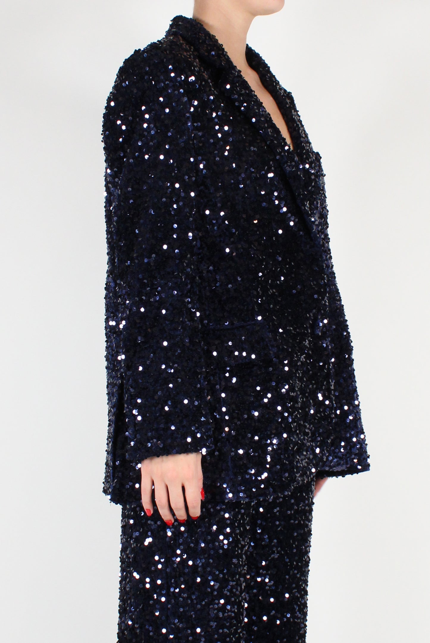 Oversized Blazer in Velvet with Sequins