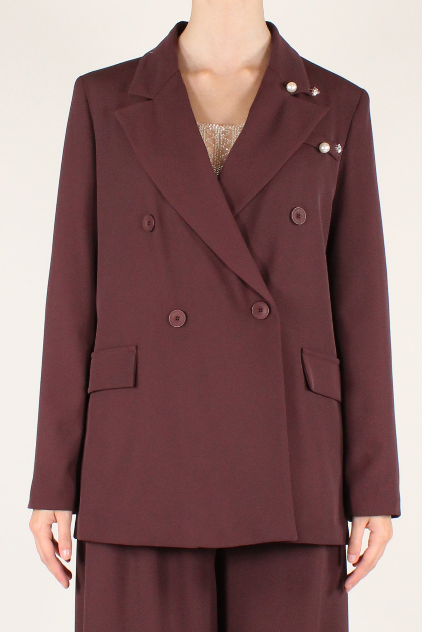 Blazer Doppiopetto con Spille