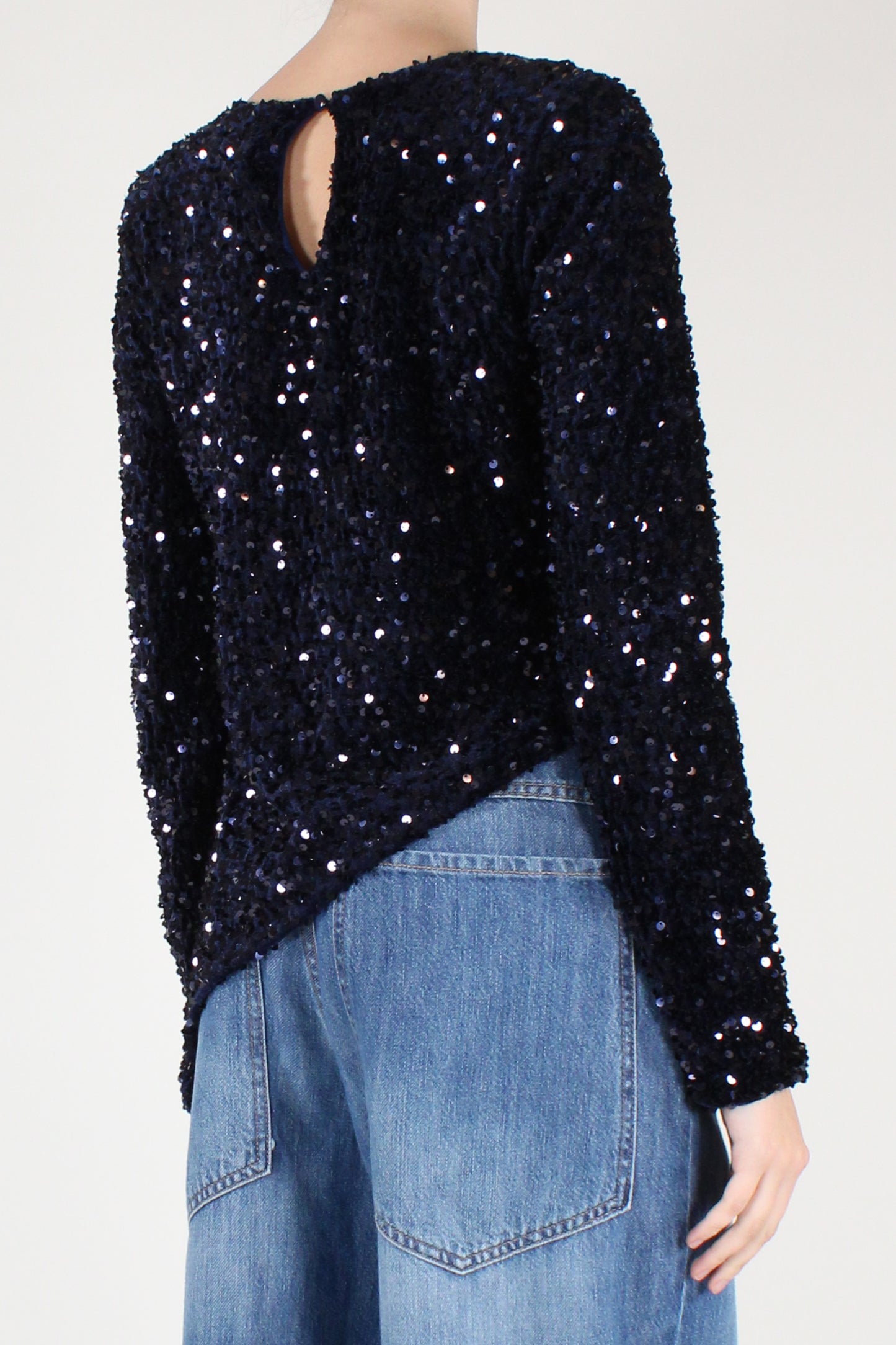 Blusa Asimmetrica in Paillettes