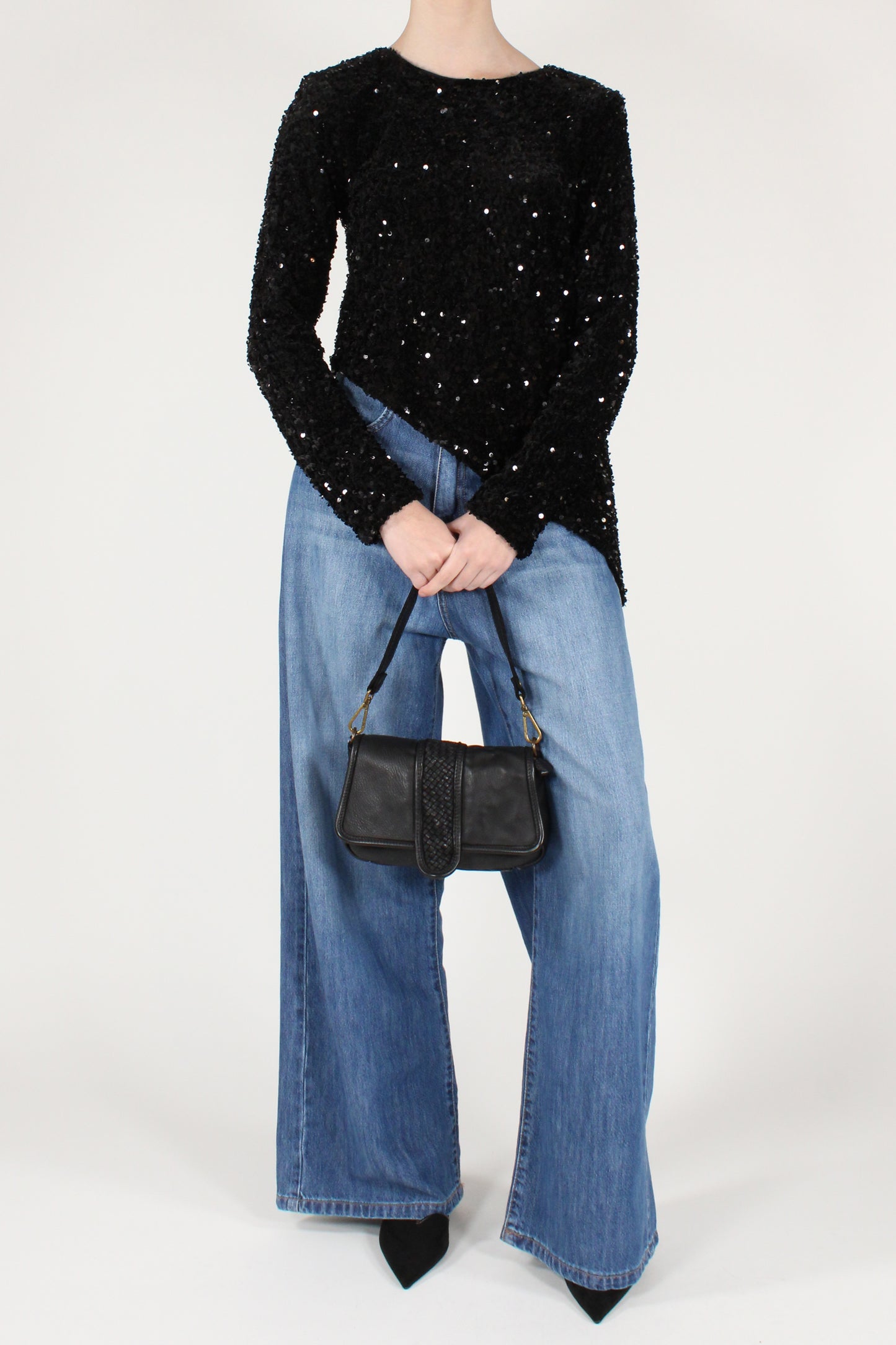 Blusa Asimmetrica in Paillettes