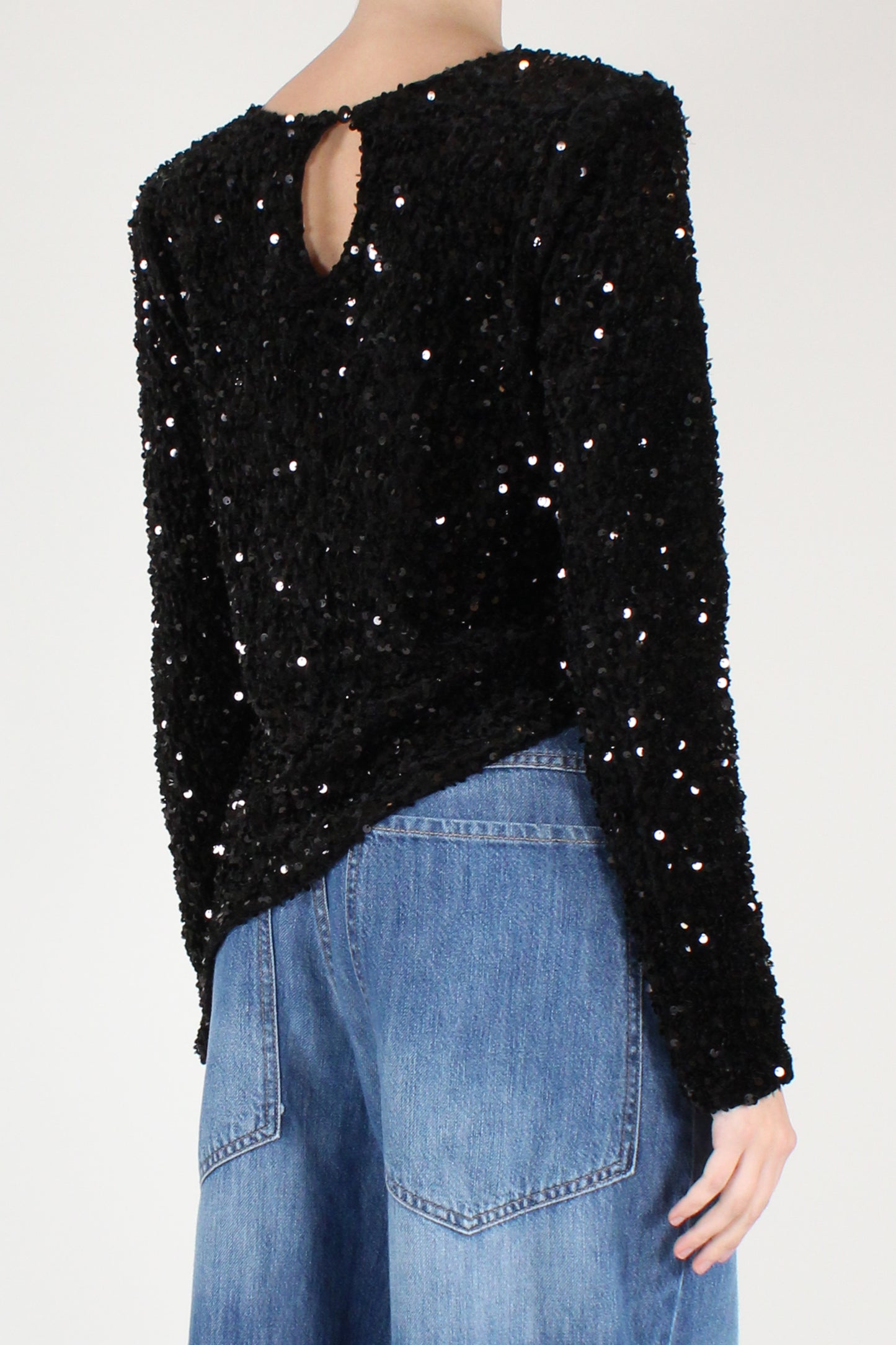 Blusa Asimmetrica in Paillettes