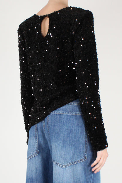 Blusa Asimmetrica in Paillettes